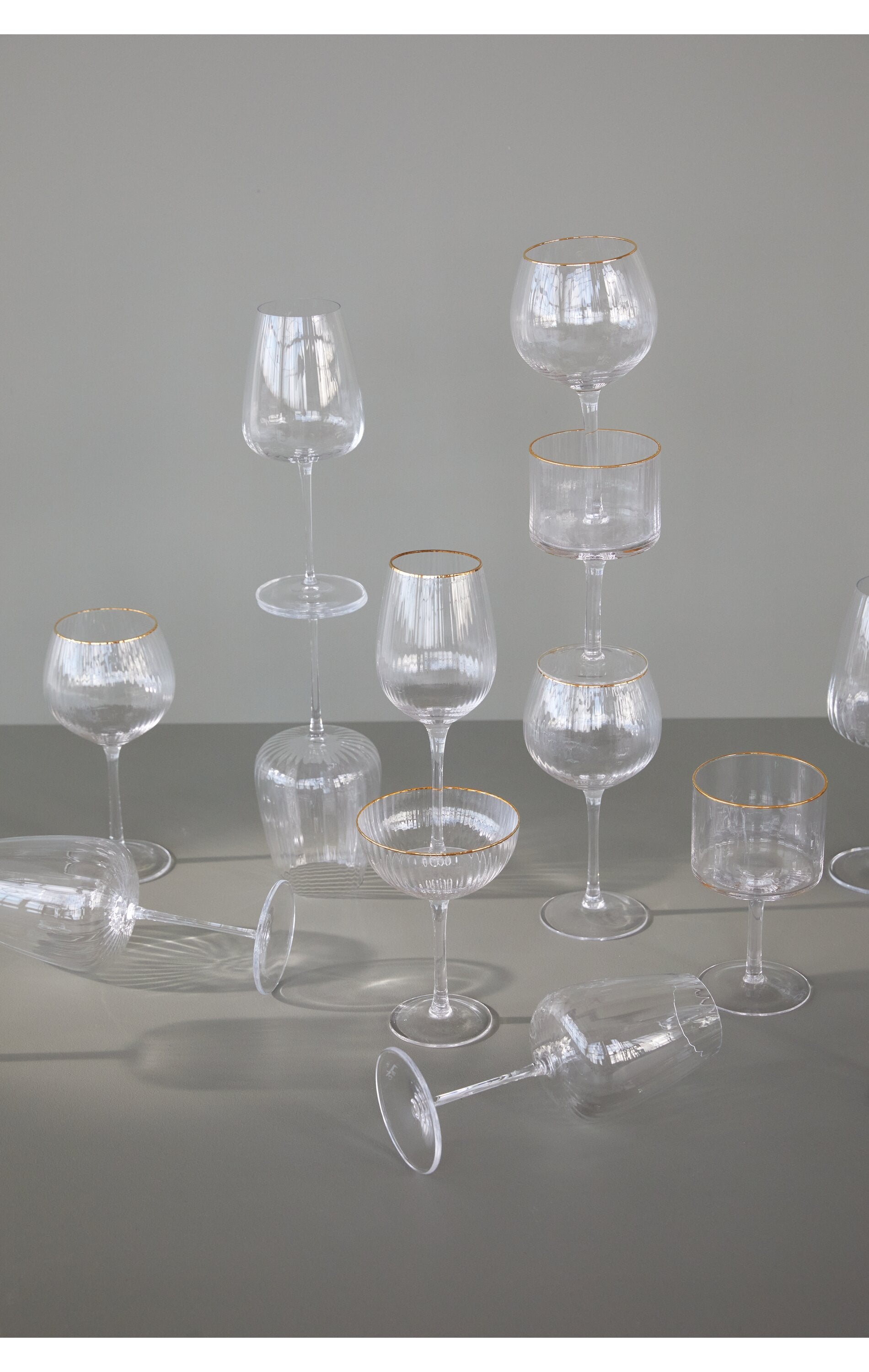 Palermo hvidvinsglas, guldfarvet kant - 4 stk.